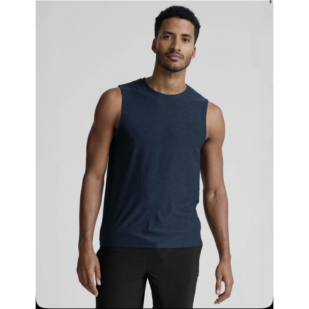 Beyond Yoga Men's Featherweight Freeflo Muscle Tank 2.0 Size XL Blue LWSD4624D